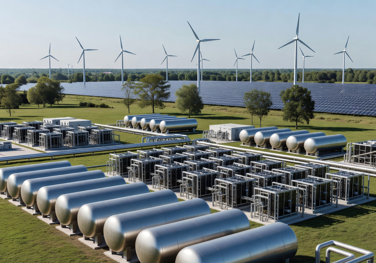Hydrogen fuel cell clean energy facility